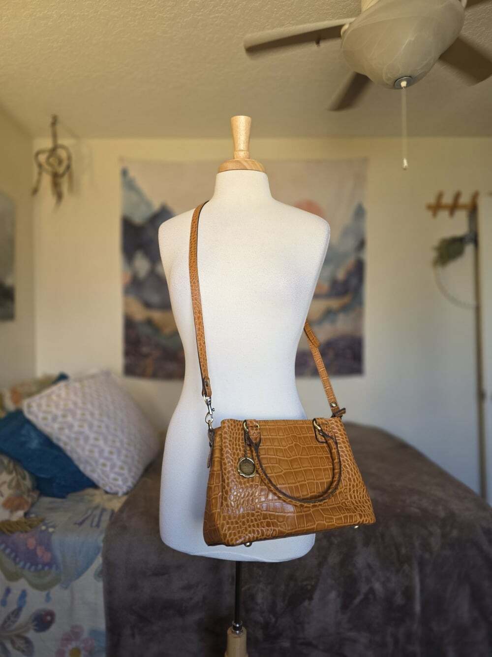 Patricia Nash Norcia Medium Satchel Croc Embossed Leather 10th Anniversary Bag - Picture 4 of 15